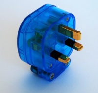 MS HD Power MS328GK 'The Blue' Gold 13A UK mains plug - NEW OLD STOCK